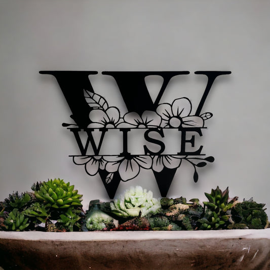 Floral Name Sign