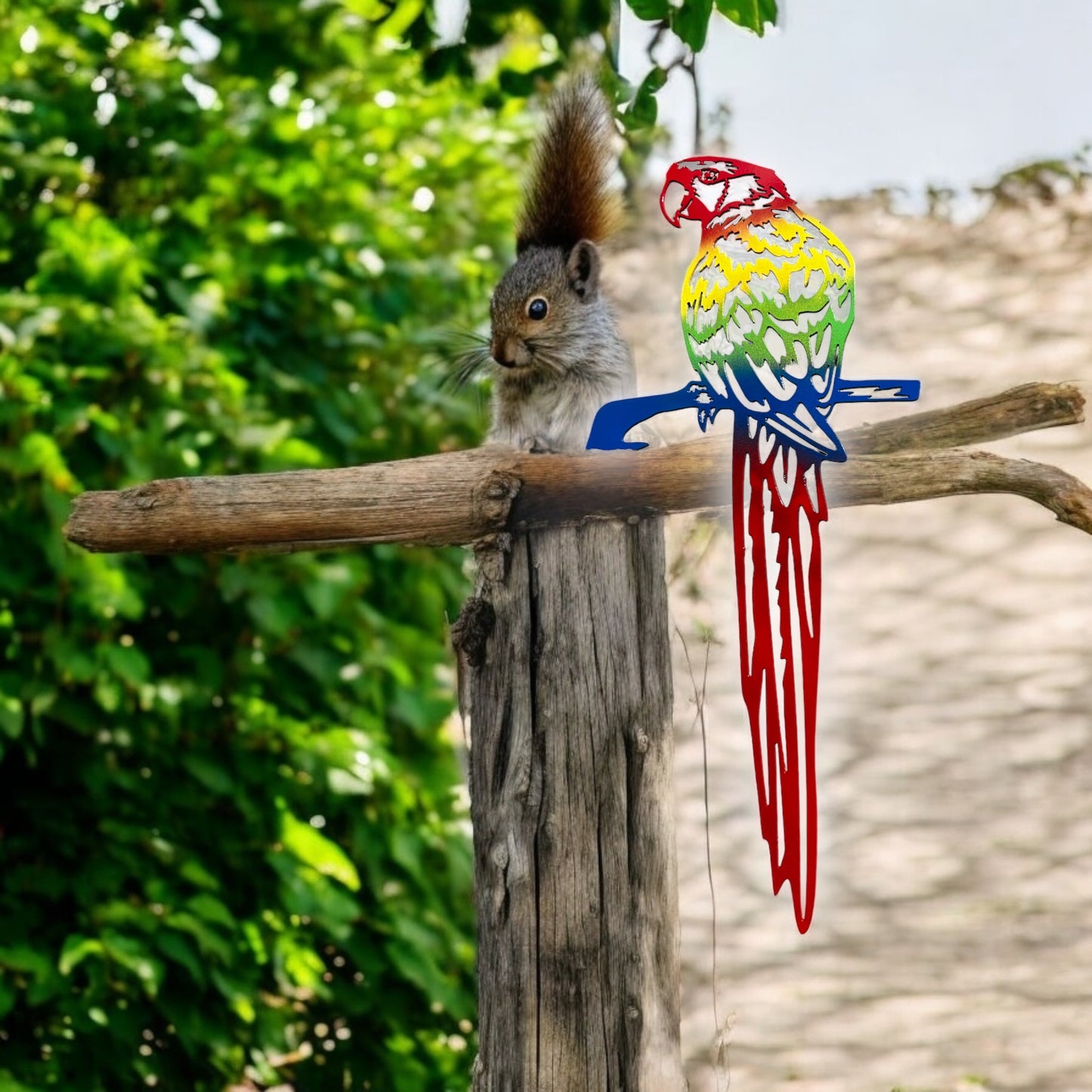 Metal Parrot Post Mount