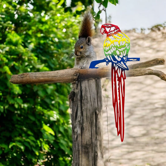 Metal Parrot Post Mount
